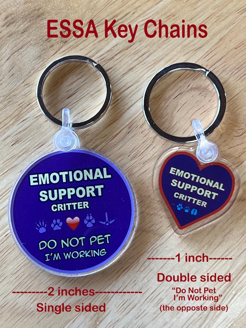 ESSA Charm Key Ring Emotional Support Make Your Own Stuffed Animal Plush Do not pet I'm working image 5