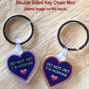 ESSA Charm Key Ring Emotional Support Make Your Own Stuffed Animal Plush Do not pet I'm working image 3