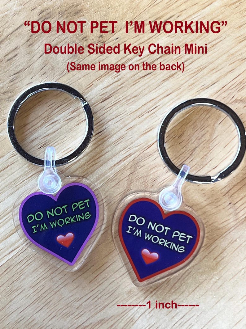 ESSA Charm Key Ring Emotional Support Make Your Own Stuffed Animal Plush Do not pet I'm working image 3