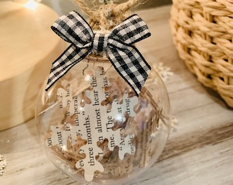 book page ornament | book page ornaments | book lover Christmas | book page Christmas ornament | book lover gift | book club gift