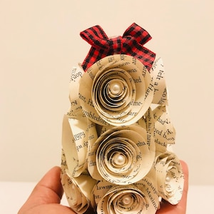 mini book page Christmas tree | book page tree | mini Christmas tree | Christmas decor | book lover gift | vintage decor | book page decor