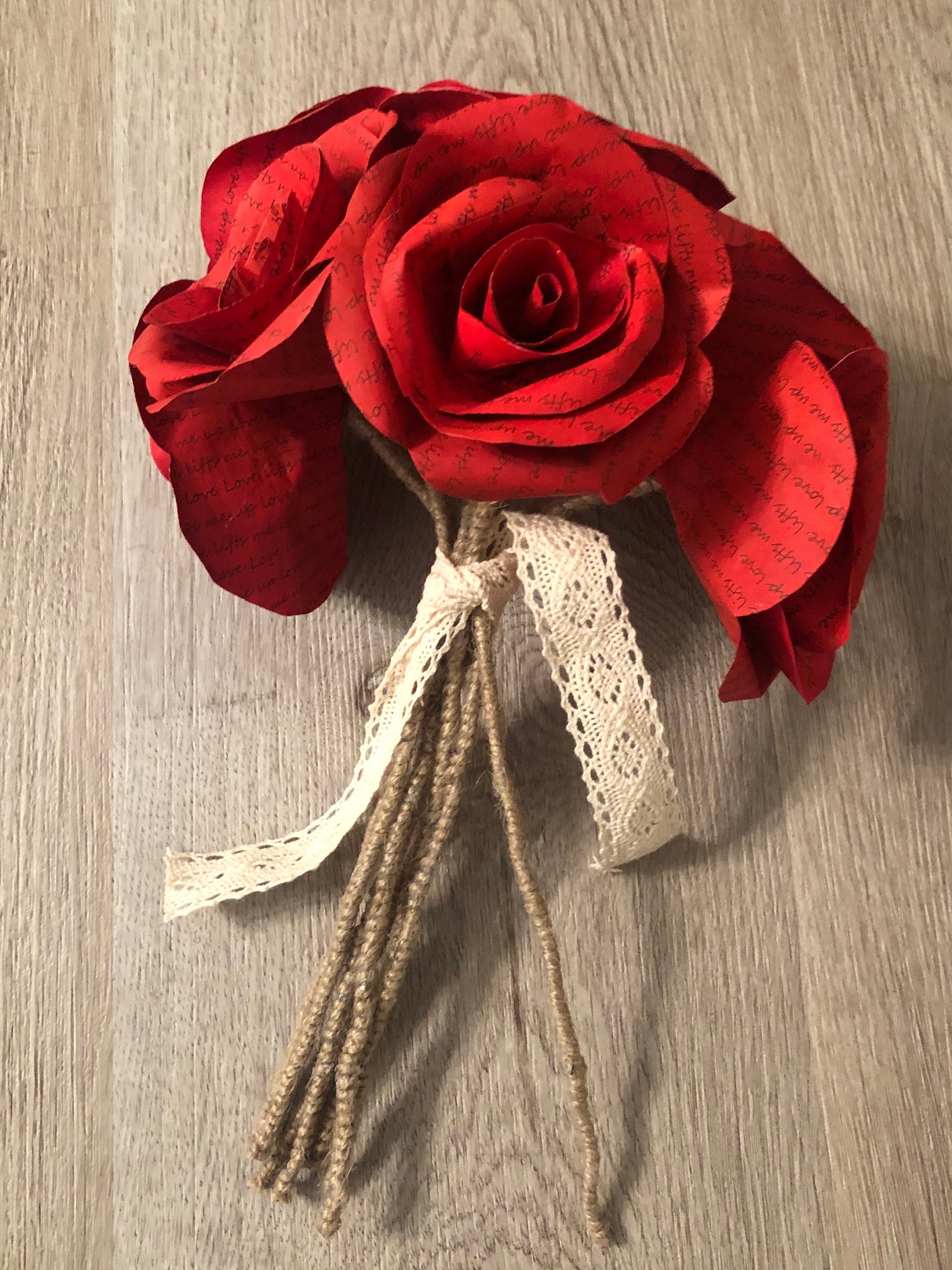 Customized words on paper bouquet message bouquet paper Etsy