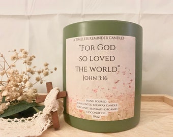scented beeswax candle • bible verse candle • scripture candle • candle • Easter • inspirational candle • bible verse gift • prayer gift