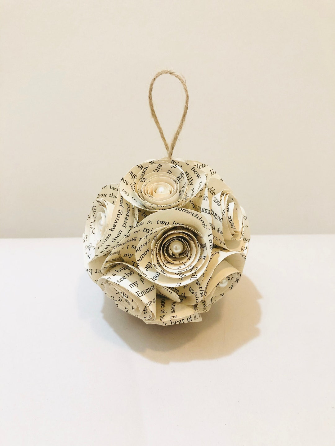 4 Book Page Ornament Book Page Ornament Book Page Decor Christmas Ornament Book Lover Gift