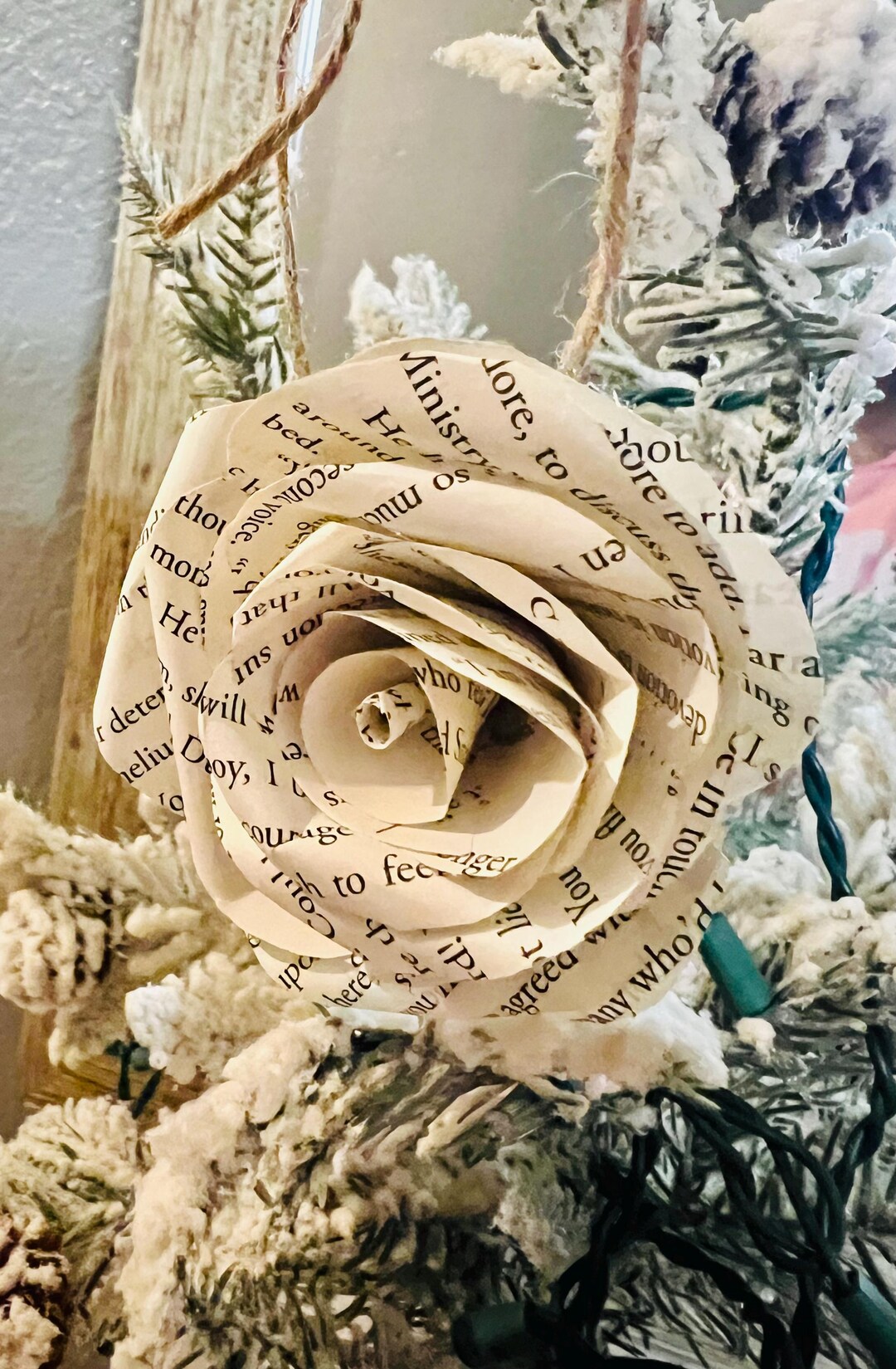 Book Page Roses | Book Page Decor | Book Page Ornament | Book Lover ...