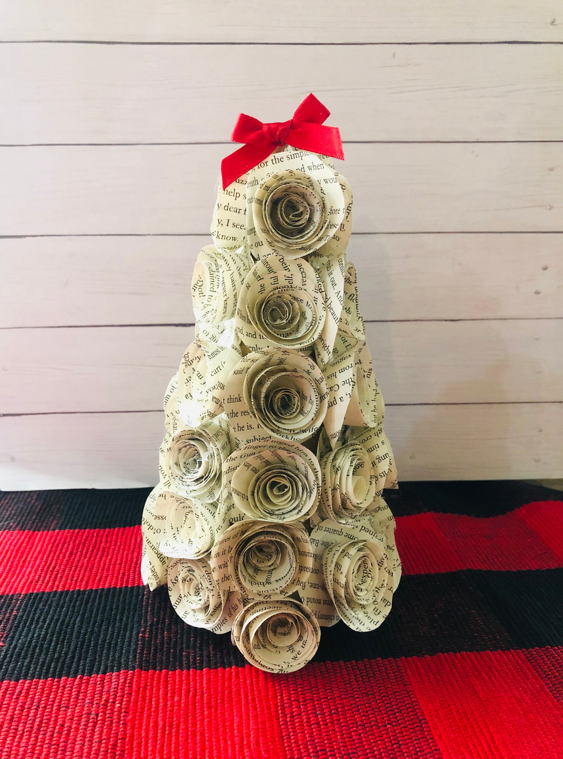 book page Christmas tree | book page tree | Christmas decor | book lover gift | book page ornaments | book page decor | vintage decor