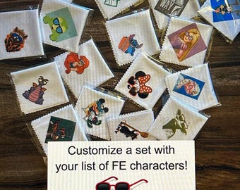 FE list Custom character list lens cleaning cloth for sunglasses /device, great for teens,  Unique Useful