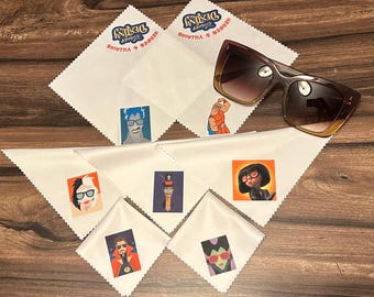 Disney Destiny Lens Cleaning Cloth Heroes and Villains, cruise Fish Extender gift, FE, Pixie Dust