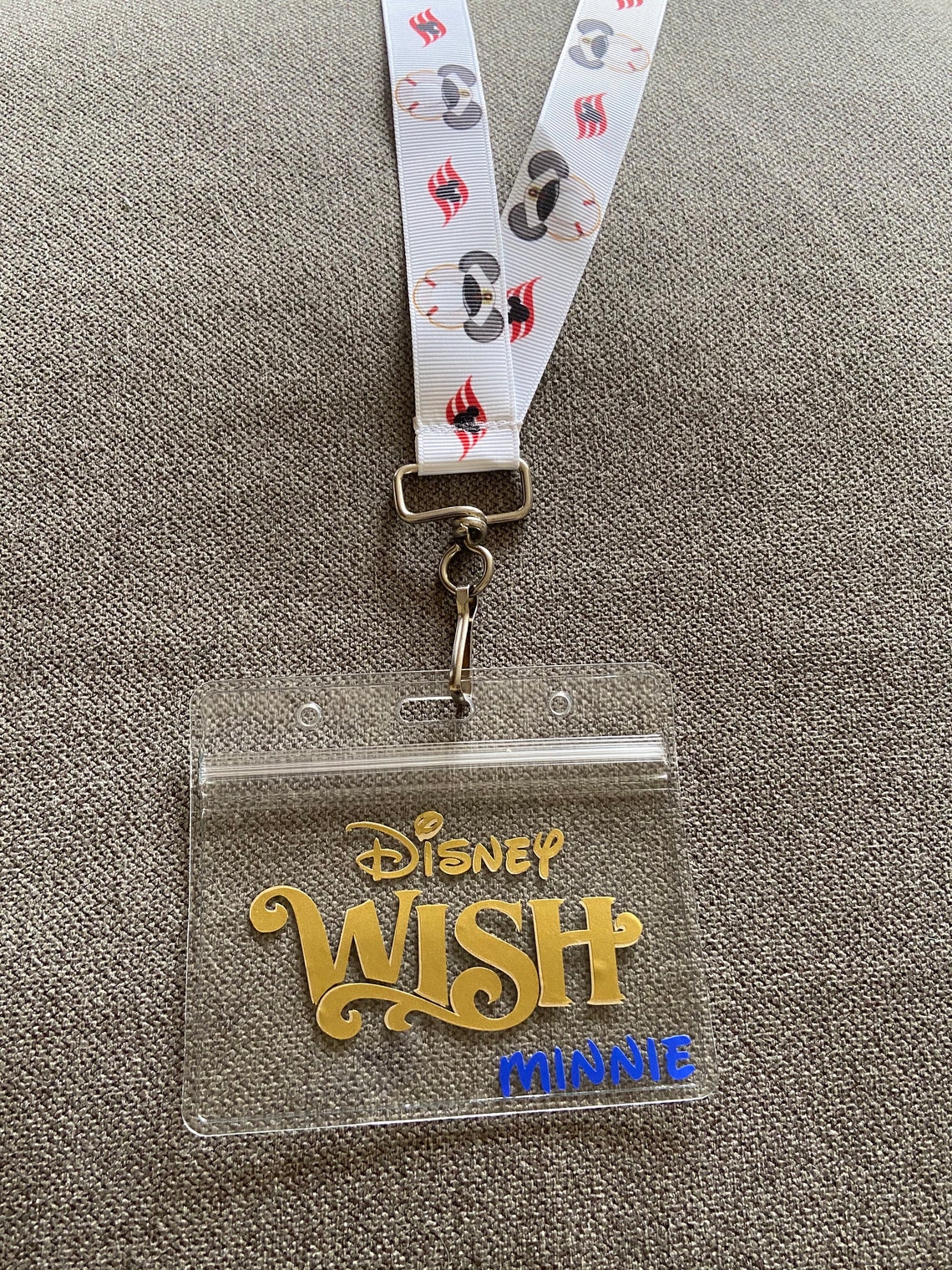 DCL Disney Wish cruise badge holder key to the world | Etsy