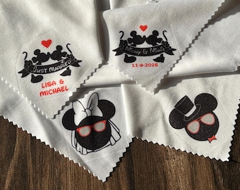 DCL Disney cruise wedding anniversary customized cleaning cloth for sunglasses /device,, Unique Useful party favor SWAG bag gift