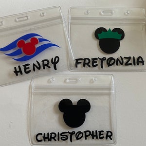 Badge only ** personalized badge holder for lanyards, DCL Disney World Disneyland; key to the world personalized