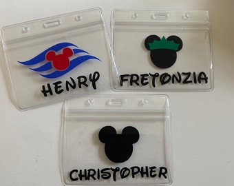 Badge only ** personalized badge holder for lanyards, DCL Disney World Disneyland; key to the world personalized