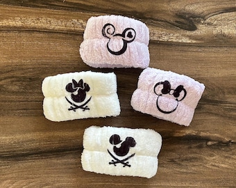 Spa wristbands wrist cuffs pair, custom designed Minnie Mickey Pirate, perfect for Disney cruise, FE fish extender gift
