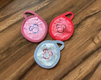 Make-up remover cloth, Mini size, set of 3, Mickey Minnie, perfect for Disney cruise, fish extender gift, Eco-friendly reusable