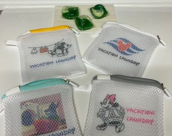 Travel Laundry bag for detergent pods & dryer sheets, Disney vacations, personalized DCL cruise, fish extender cabin gift