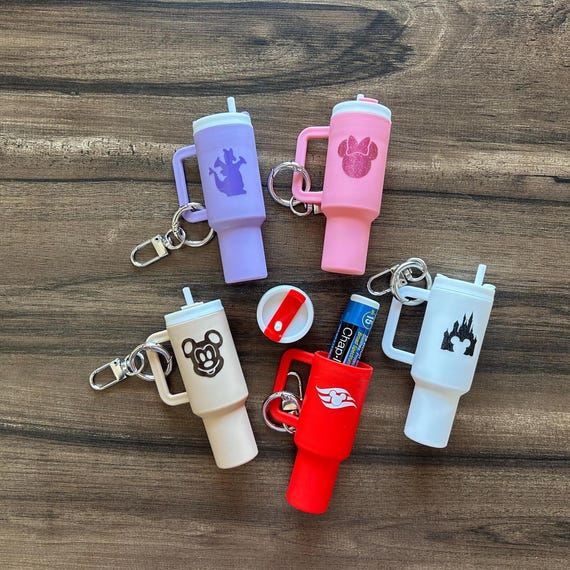 Tumbler chapstick holder keychain, Disney gift, DCL cruise, fish extender gift, Pixie Dust