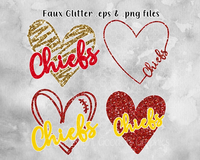 Download Kansas City Chiefs Heart Bundle SVG PNG DXF and more for ...