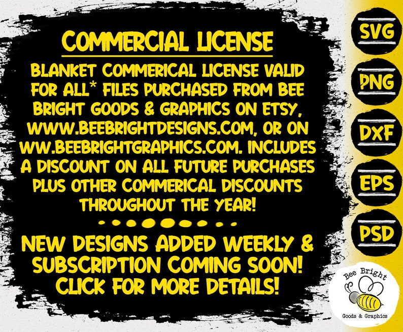 Download Commercial License Good For Digital Files SVG PNG DXF | Etsy