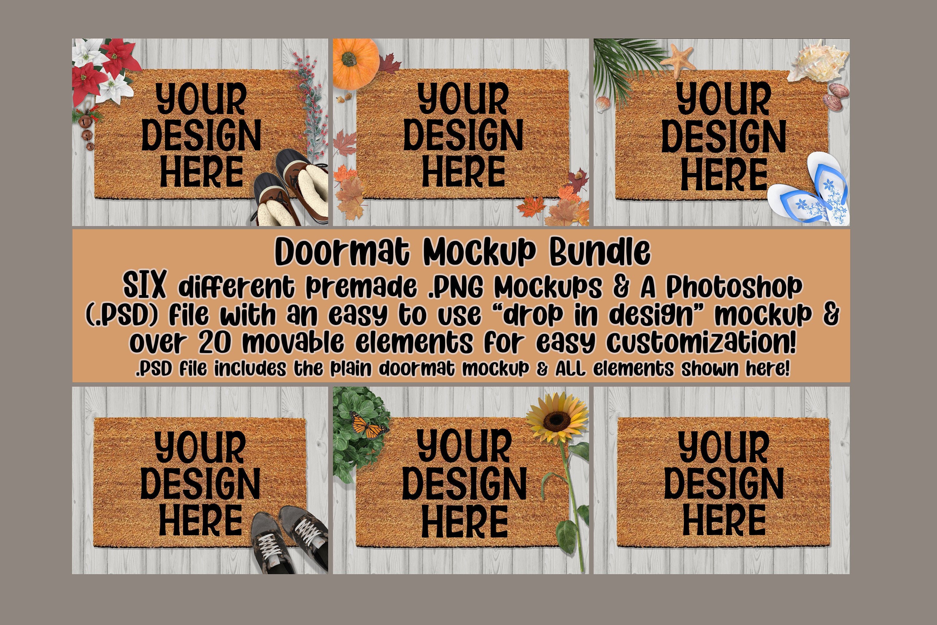 Download Doormat Mockup Bundle High Resolution Png Psd Mockup Etsy