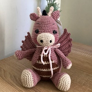 Crochet dragon amigurumi, toy, stuffed crochet dragon