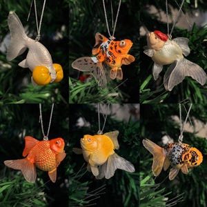 Adornos con forma de pez dorado (juego de 6)