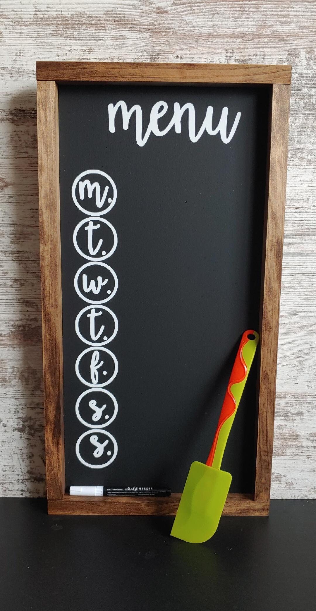 Menu Chalkboard Farmhouse Decor Kitchen Weekly Meal Planner Etsy