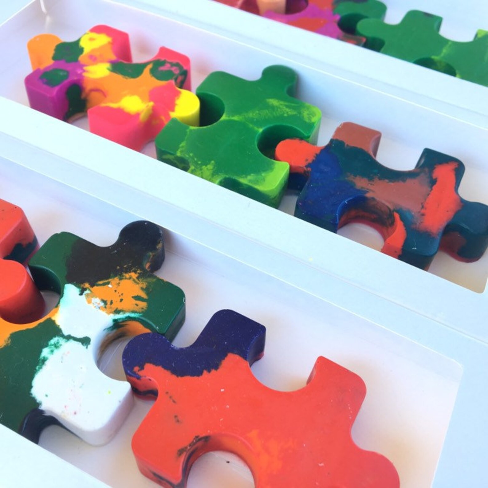 Puzzle Crayon Set Puzzle Crayon Gift Box Set of 3 Puzzle Etsy