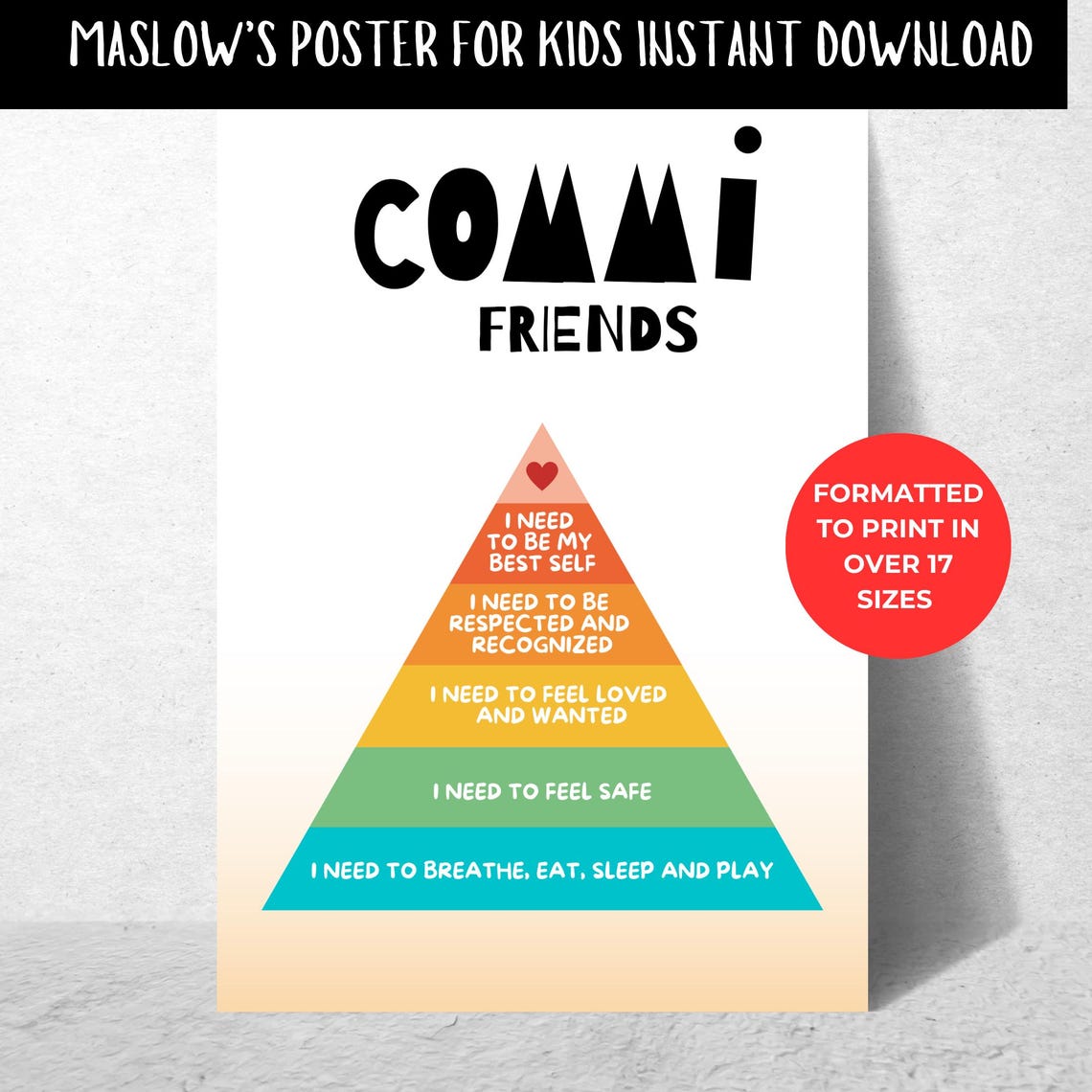 Maslow's Hierarchy of Needs Lesson and Poster for Class, Classroom ...