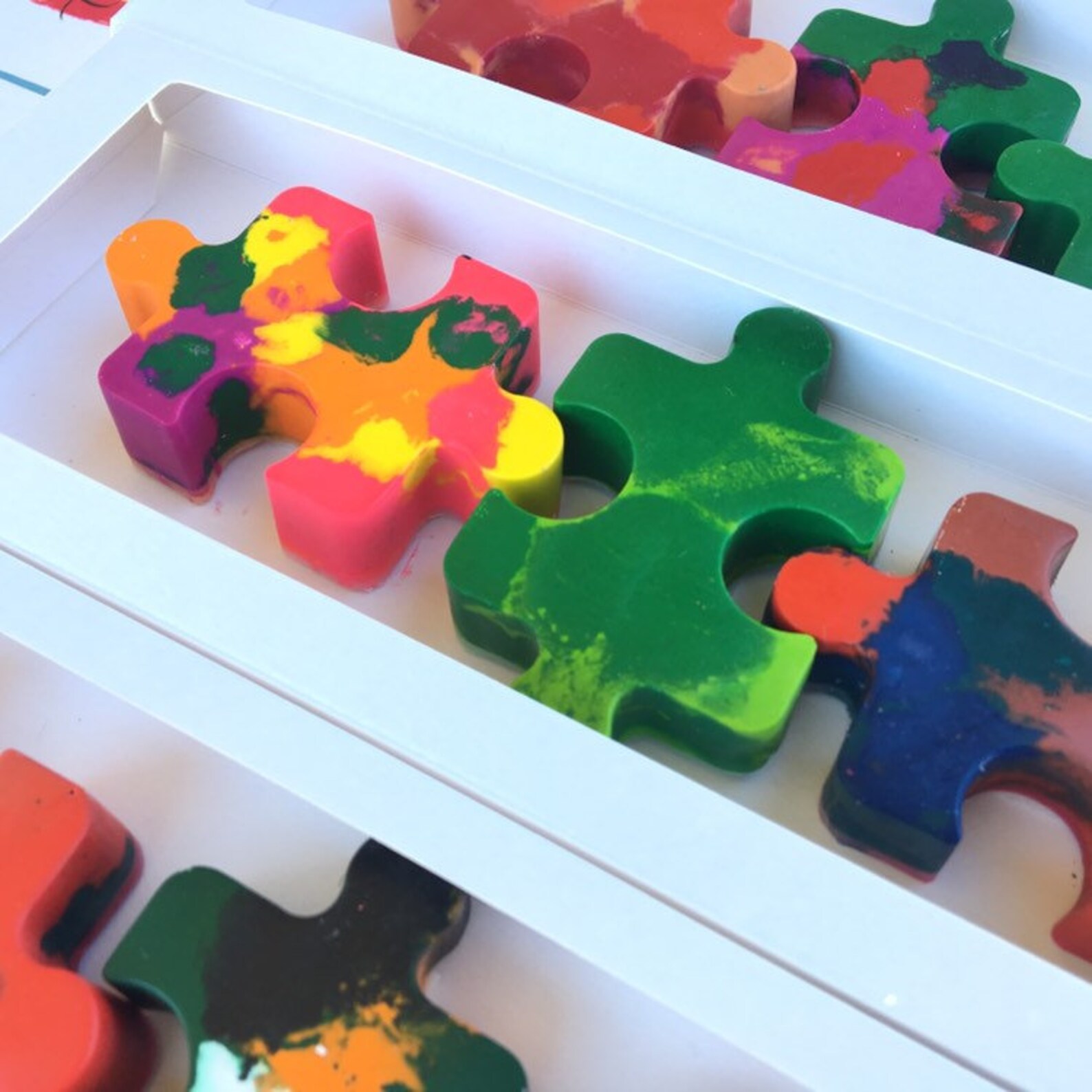 Puzzle Crayon Set Puzzle Crayon Gift Box Set of 3 Puzzle Etsy Ireland