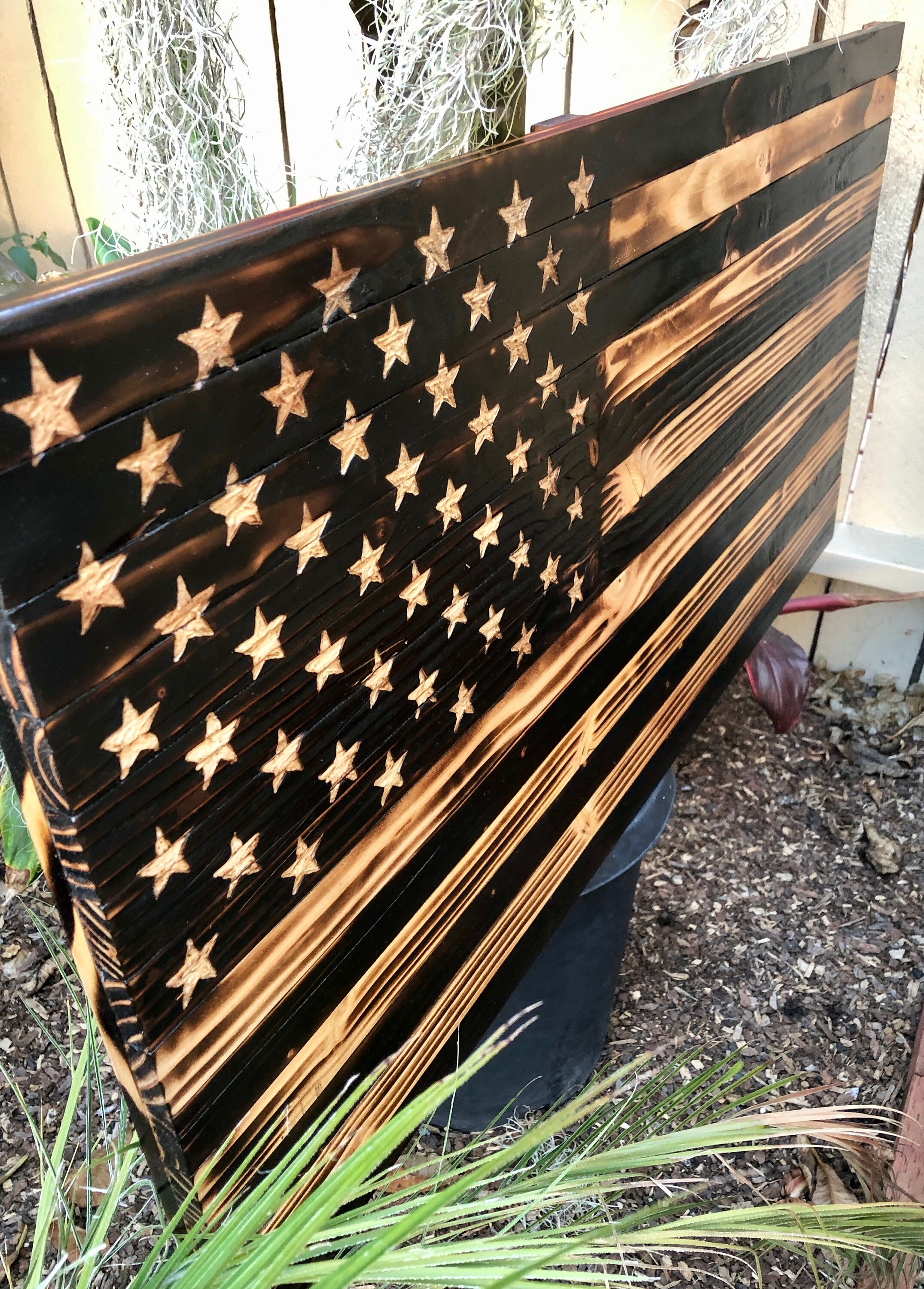 Rustic Charred American Wood Flag - Etsy