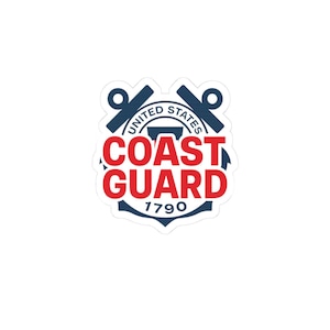 Coast Guard Sticker, Bold Military Design with U.S. Coast Guard Emblem