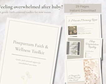 Christian Postpartum Anxiety Toolkit | Faith-Based Support for New Moms (29 Page PDF Download