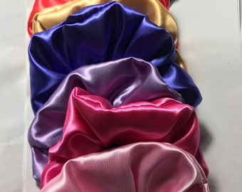 Handmade Oversized Hair Scrunchie Soft Satin feel assorted colours  Scrunchie, bobble