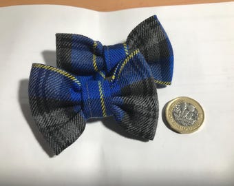 Dos lazos de bob de tartán Skye hechos a mano para niñas, con pinza para el pelo o elástico.