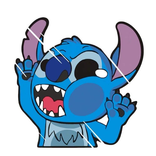 Stitch Funny Hitting Glass Vinyl Decal Sticker for Car - Etsy