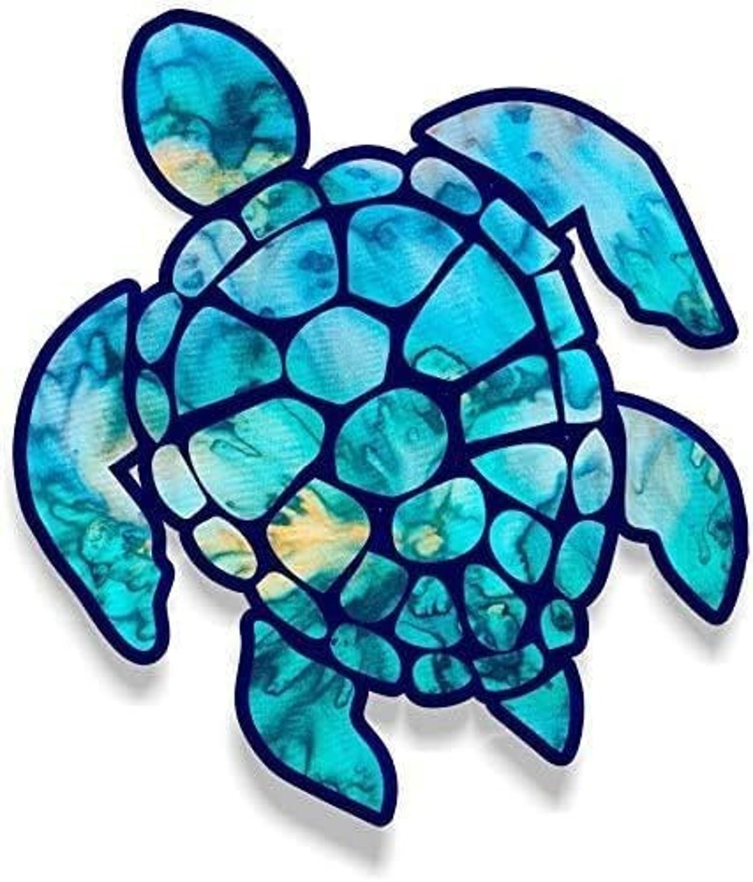 Turtle Cyan Dream Pattern Vinyl Bumper Sticker Decal Car Truck Van ...