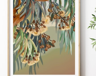Art mural Bush australien : impression numérique d'eucalyptus, de Banksia, de fleurs indigènes - décoration florale pour la maison