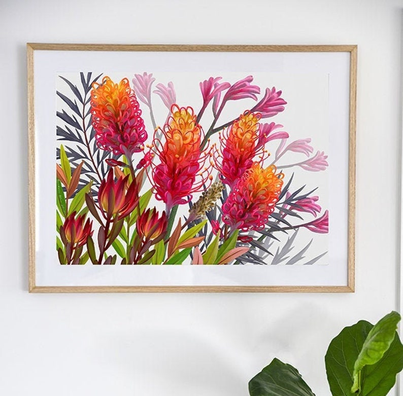 Botanical Prints Australian Bush Print Original Wall Art Etsy