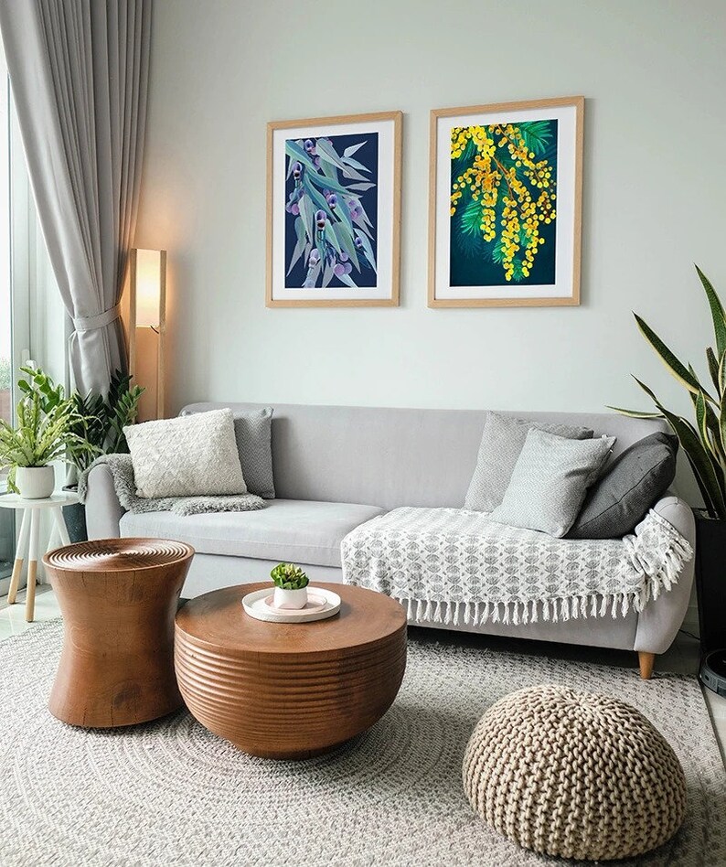 Set Of 2 Prints Framed Botanical Print Australian Wall Art Etsy