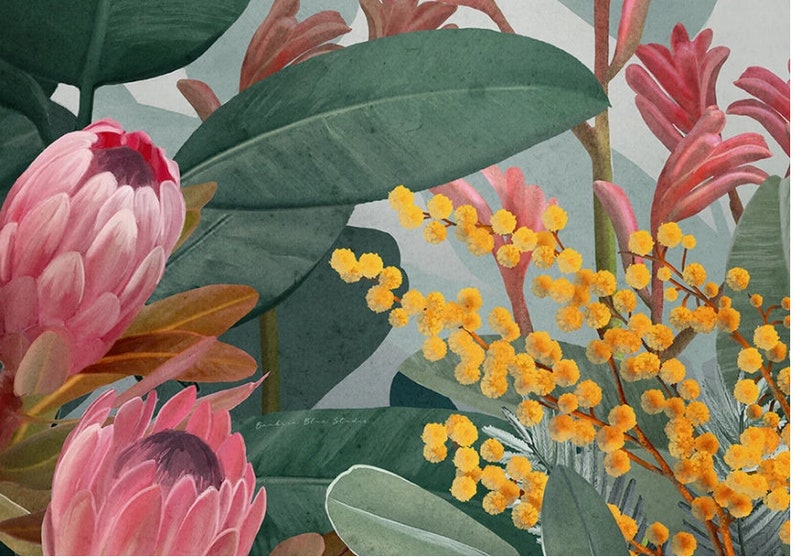 Botanical Wall Art Print Australian Bush Scene Original Etsy