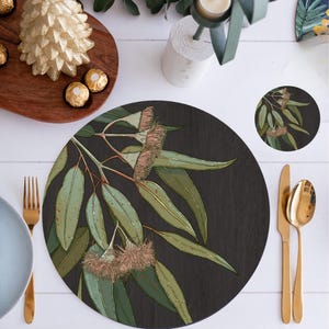 Eucalyptus Leaf Placemats Set – Australian Nature Dining Decor