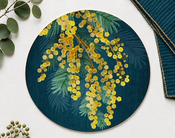 Sets de table imprimé feuilles de gomme : décoration de table nature australienne, lot de 4