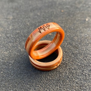 Skateboard ring , orange and maple image 1