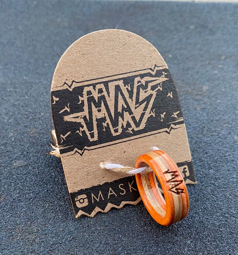 Skateboard ring , orange and maple image 3