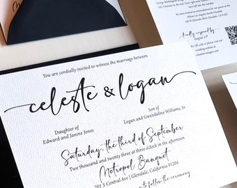 Elegant Simple Modern Wedding Invitation set