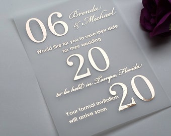Foil Vellum Save The Date Cards: Translucent Wedding Announcements