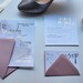 Foil and Vellum invitation set with envelopes; rsvp and additional card