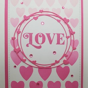 Pink Hearts and Love Valentine Card Handmade - Etsy