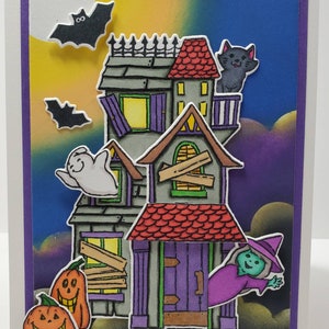 Happy Haunted House handmade Halloween card
