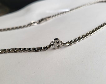 Collier initiale cubaine à maillons pour homme | Collier lettre en argent | Cadeau d'anniversaire pour mari, petit ami, frère, fils